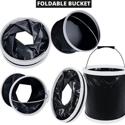 CAR SAAZ® 9L Premium Collapsible Bucket | Foldable Bucket Water Container for Car Washing