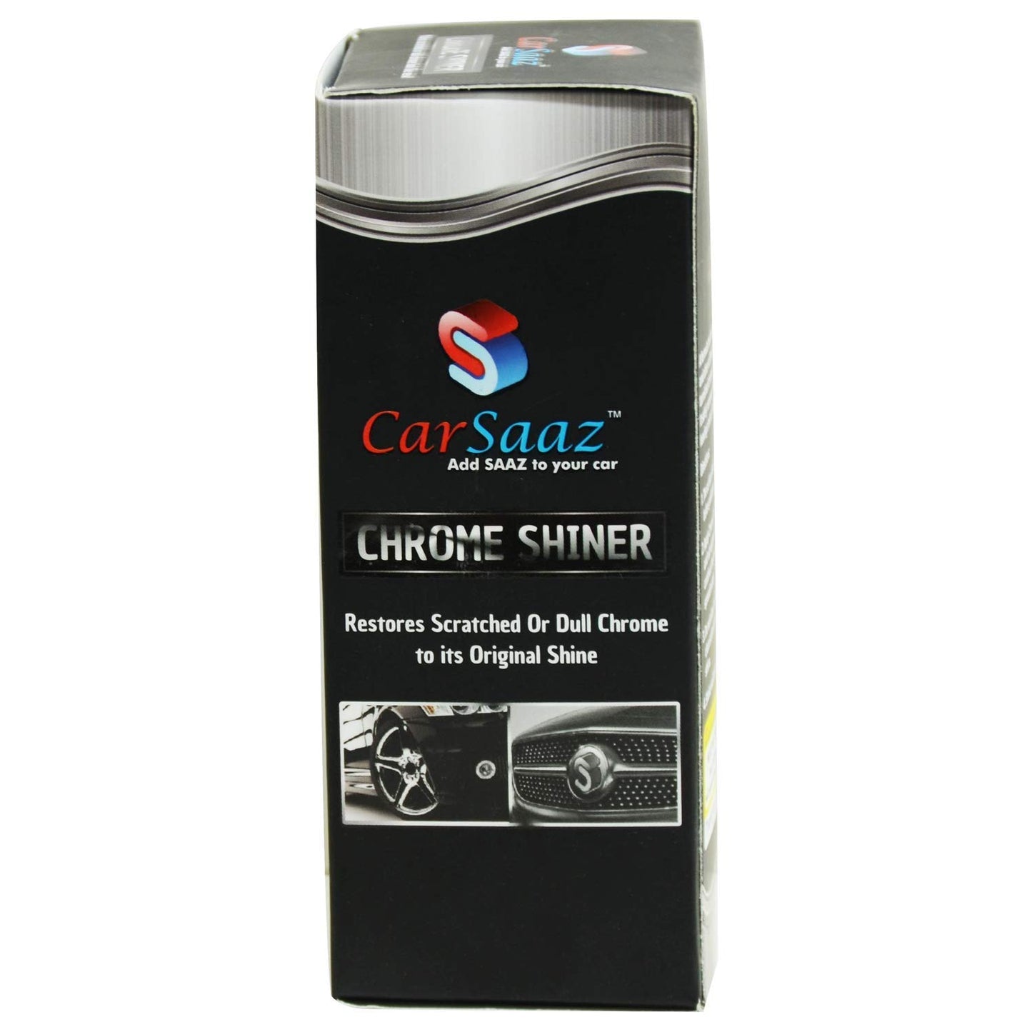 CAR SAAZ® Metal Chrome Shiner with Applicator Sponges