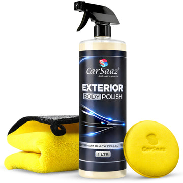 Exterior Body Polish 1L with Applicator Pad & Microfiber Cloth | Car & Bike Polish | Works on All Paint Types Premium Polish & Protectant for Vehicle Exterior | Combo Pack