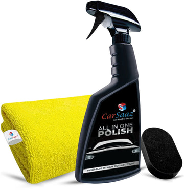 All in One Polish 380ml with Microfiber Cloth for Car & Bike | Instant Shine, Multi-Surface Car & Bike Polish for Interior, Exterior | Combo Pack
