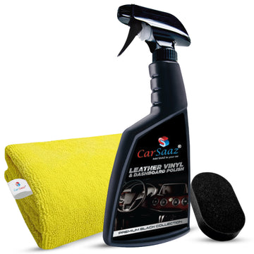 Dashboard Polish 380ml with Microfiber Cloth | Leather & Vinyl Polish | Polish for Car Interior, Seats Covers, Door Panels | Combo Pack