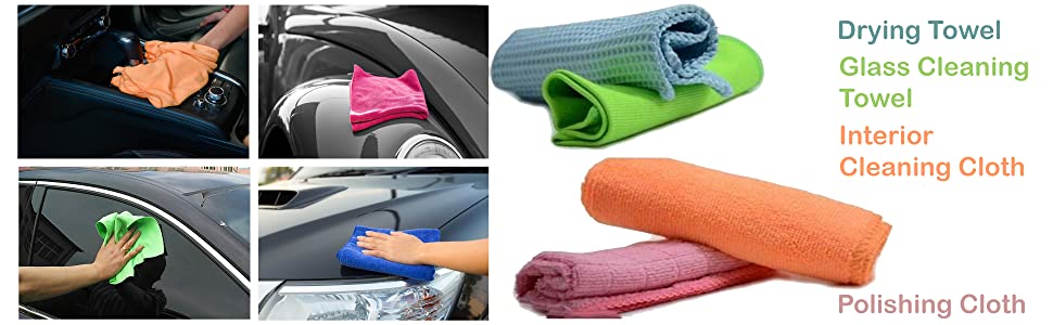 CAR SAAZ® Microfiber Cloth for Cleaning (Pack of 4) - 300 GSM