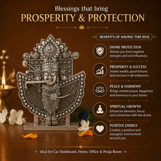 Silver Plated Sanwariya Seth Ji Idol for Car, Home & Office