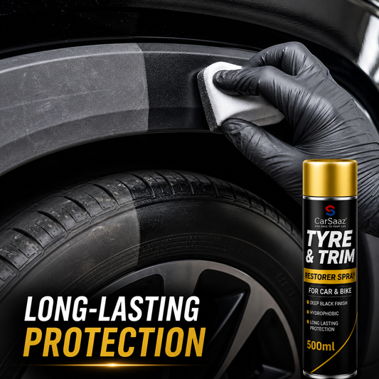 CarSaaz Tyre & Trim Restorer Spray | Suitable for Cars & Bikes