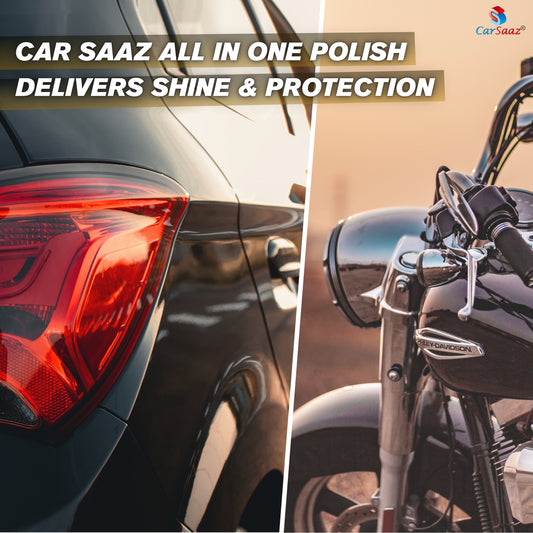 All in One Polish 380ml with Microfiber Cloth for Car & Bike | Instant Shine, Multi-Surface Car & Bike Polish for Interior, Exterior | Combo Pack