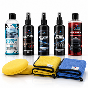 CAR SAAZ Complete Car & Bike Care Kit | Budget Friendly Combo for Full Vehicle Care