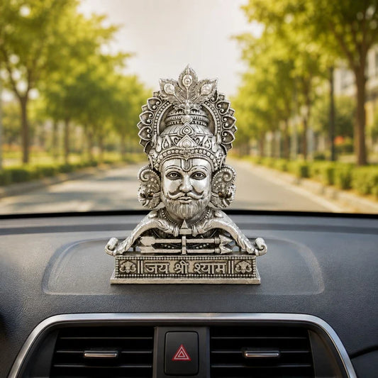 Silver Plated Jai Shree Shyam Idol for Home, Car & Workplace