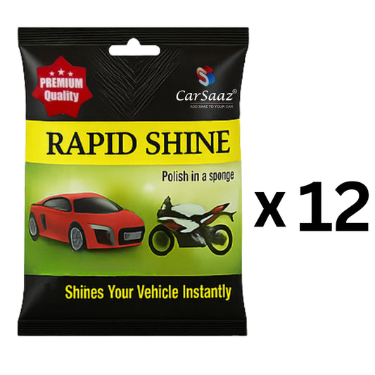 Rapid Shine Polish Sponge Combo (Pack of 12 pcs) | Polish Sponges for Instant Shine | Polish Combo for Car and Bike | Protect and Shine