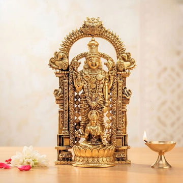 Gold Plated Shri Venkateswara & Mahalakshmi Idol
