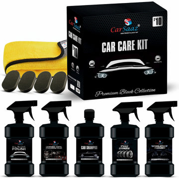 Car Care Kit Pack of 10 Pcs | Shine & Protect Your Vehicle | Everything You Need for Professional-Grade Car Care at Home | Car Polish Kit, Clean & Protects