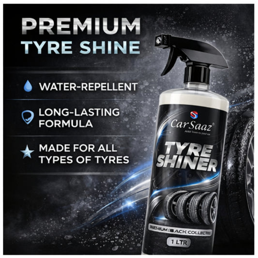 Tyre Shiner (1L) with Applicator Pad and Microfiber Cloth | Car & Bike Tyre Polish | Instant Tyre Shiner Prevents Fading and Cracking | Increase Tyres Life
