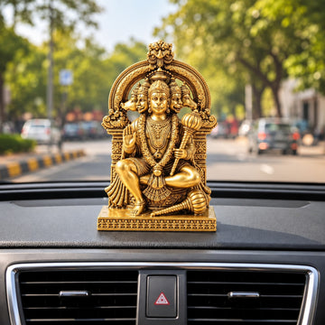 Gold Plated Panchmukhi Hanuman Idol| with 1 Year Plating Warranty