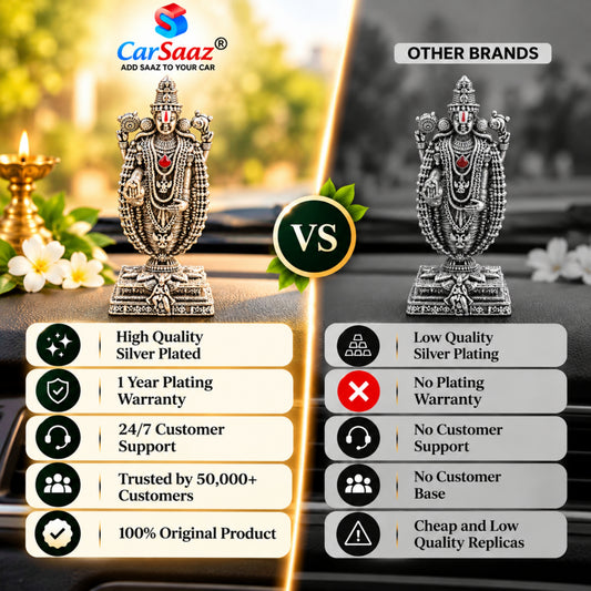 Silver Plated Lord Venkateswara ( Tirupati Balaji ) Idol for Home, Car & Office