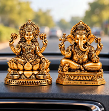 Gold Plated Dhan Lakshmi with Ganesha Dhan Samriddhi Idol