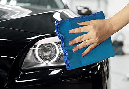CAR SAAZ® Premium Microfiber Blue Polishing Cloth (Pack of 5)