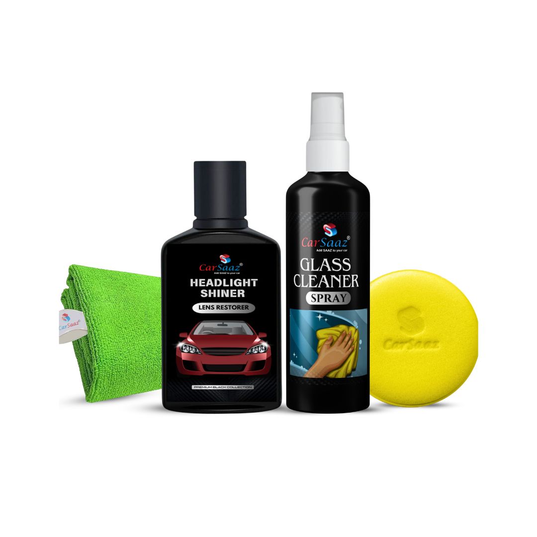 Premium Headlight Shiner Kit | Restore Like New in Minutes | Glass Cleaner | Microfiber Cloth and Applicator Pad