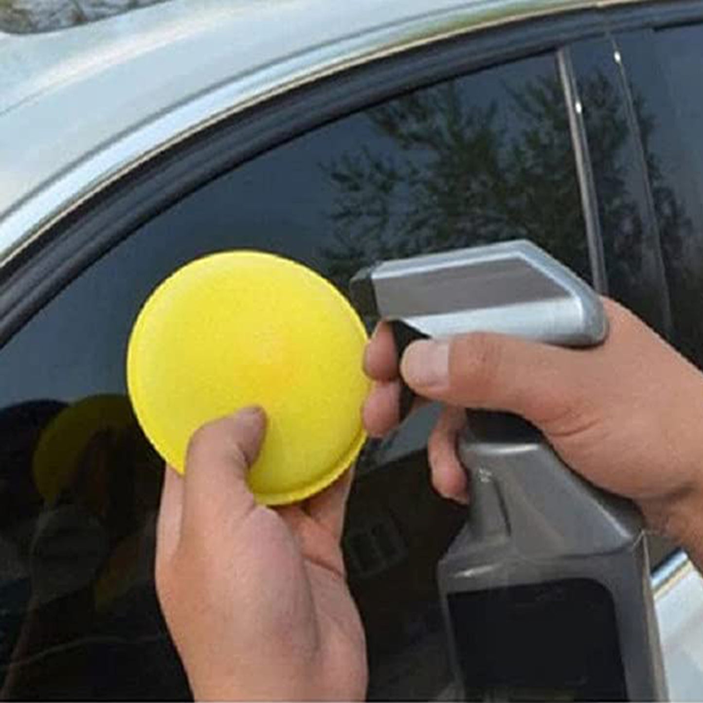 CAR SAAZ® Premium Foam Yellow Applicator Pad for Car (Round, Pack of 1)
