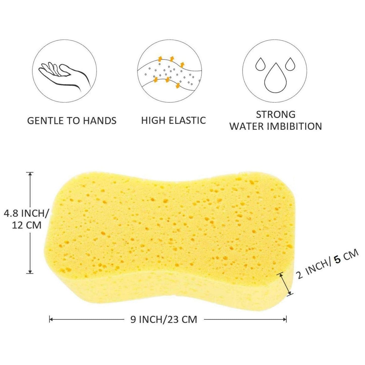 CAR SAAZ® Premium Super Absorbent Multipurpose Yellow Sponge (Pack of 1)