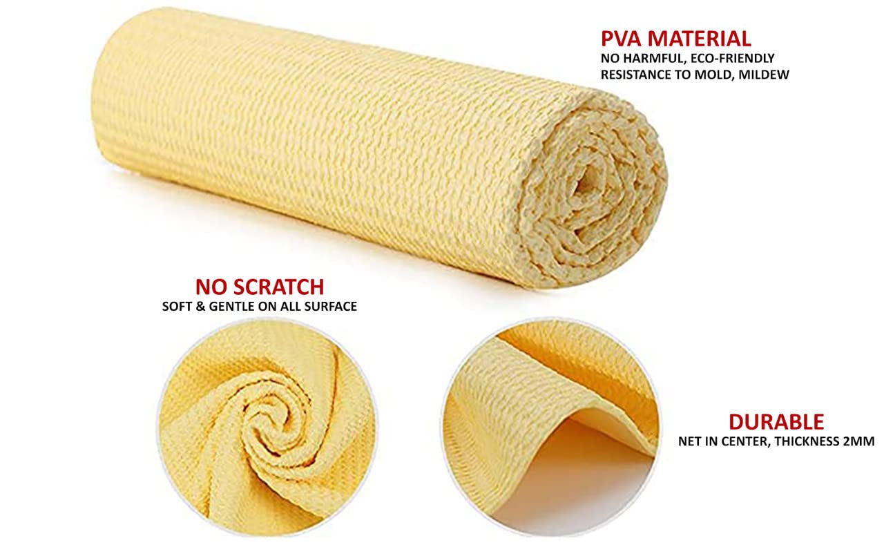 CAR SAAZ® Super Absorbent PVA Drying Chamois Leather Towel